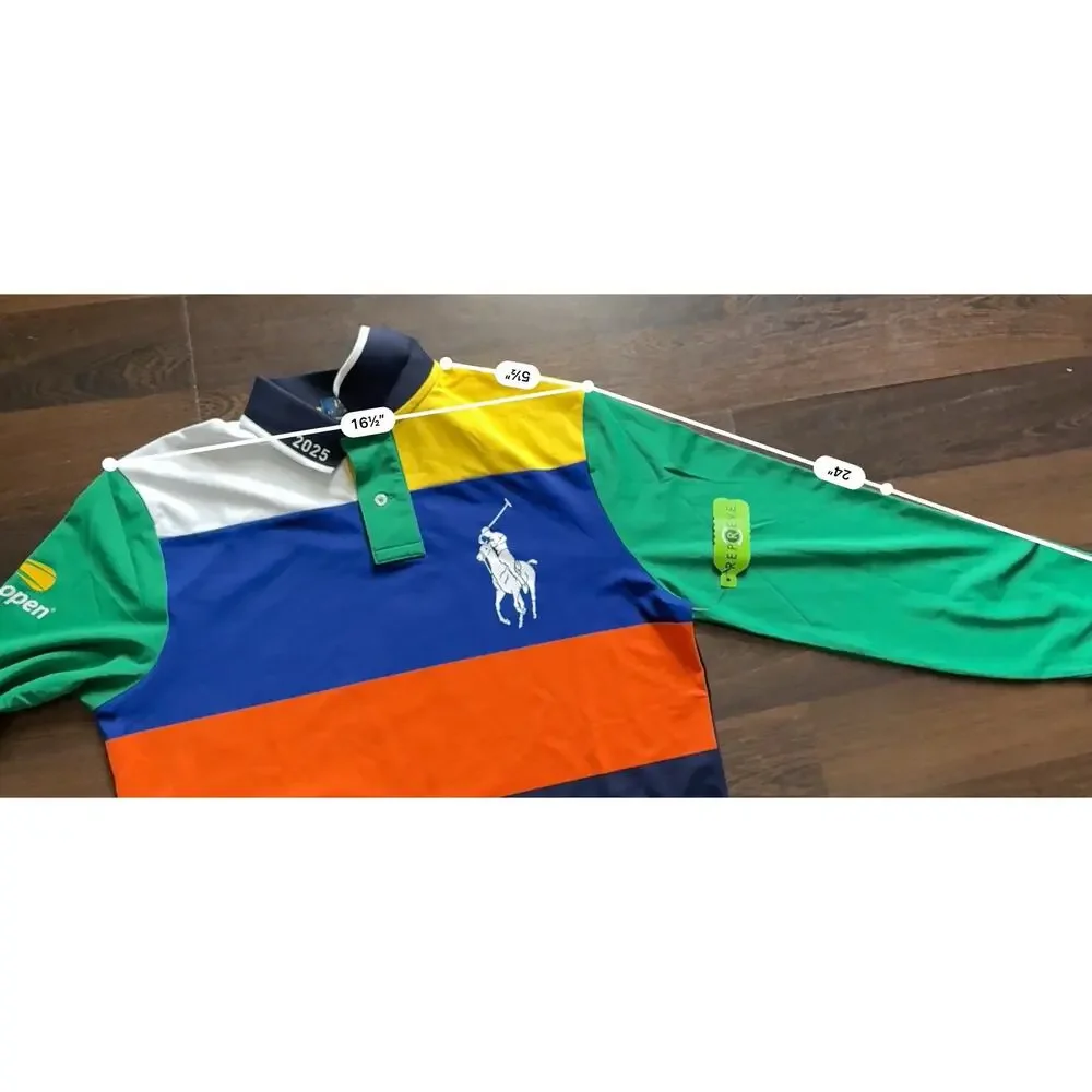 2025 US Open Polo by Ralph Lauren Ball Boy Polo Shirt Mens M Slim Big Pony Rare
